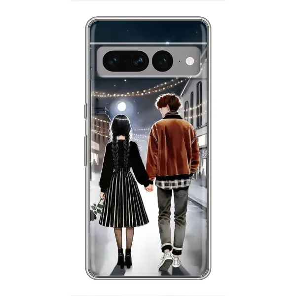 Чехол с принтом «Уэнздей и Тайлер» для Google Pixel 7 Pro Чехол с принтом «Уэнздей и Тайлер» для Google Pixel 7 Pro