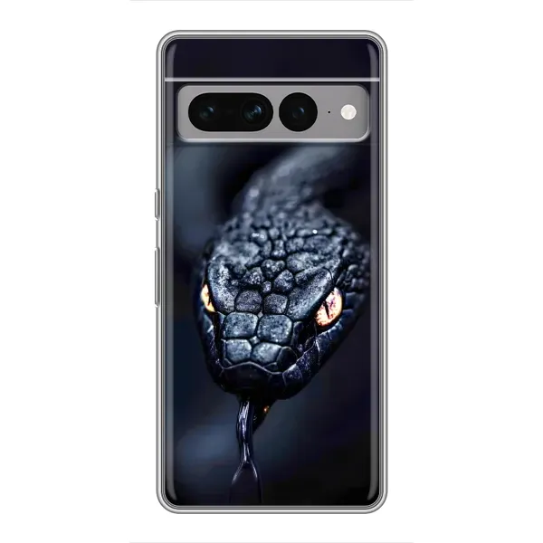 Чехол с принтом «Черная змея» для Google Pixel 7 Pro