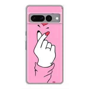 Чехол с принтом для Google Pixel 7 Pro (AlphaPrint - Знак сердечка)