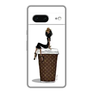 Чехлы Луи Витон для Google Pixel 7 (AlphaPrint - LOUIS VUITTON) (кофе LOUIS VUITTON)