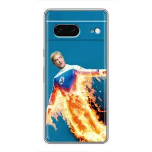 Чохол з принтом «Людина-факел у вогні» для Google Pixel 7