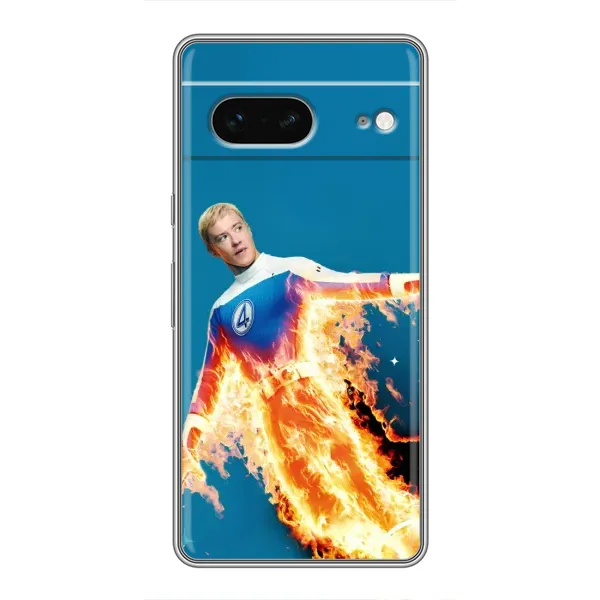 Чохол з принтом «Людина-факел у вогні» для Google Pixel 7