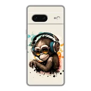 Чехол с принтом «Макака в наушниках» для Google Pixel 7