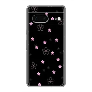Чехол с принтом «Розовые цветы на черном» для Google Pixel 7