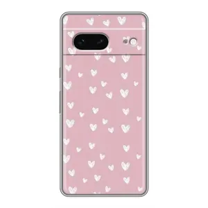 Чехол с принтом «Сердечки на розовом» для Google Pixel 7