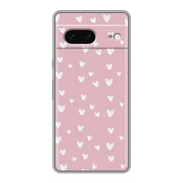 Чехол с принтом «Сердечки на розовом» для Google Pixel 7 Чехол с принтом «Сердечки на розовом» для Google Pixel 7