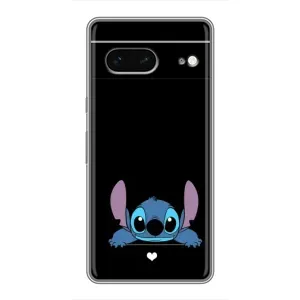 Чохол з принтом Стіч на Google Pixel 7 (Стіч на чорному)