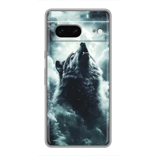 Чехол с принтом «Волк в облаках» для Google Pixel 7 Чехол с принтом «Волк в облаках» для Google Pixel 7