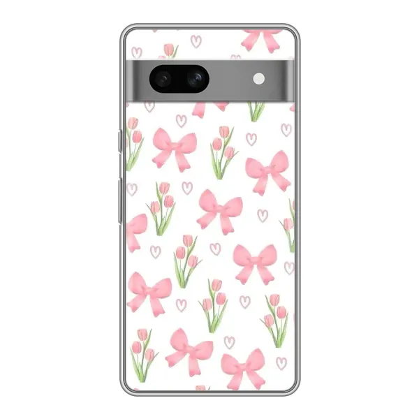 Чехол с принтом «Банты и цветы» для Google Pixel 7A Чехол с принтом «Банты и цветы» для Google Pixel 7A