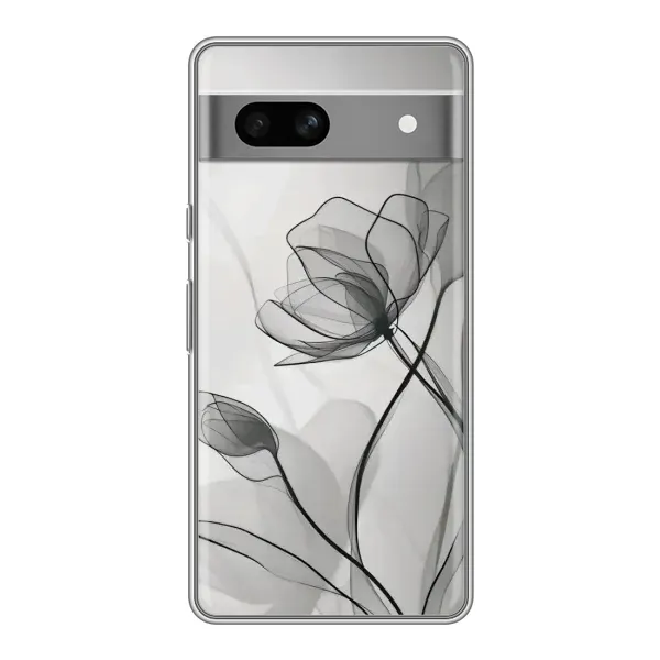 Чохол з принтом «Чорні квіти» для Google Pixel 7A