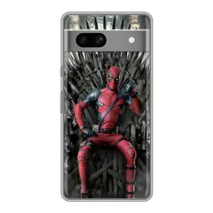 Чехол с принтом «Дэдпул на троне» для Google Pixel 7A