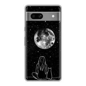 Чохол з принтом «Дівчина з котом» для Google Pixel 7A