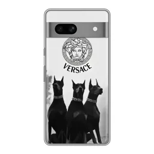 Чехол с принтом «Доберман Версаче» для Google Pixel 7A