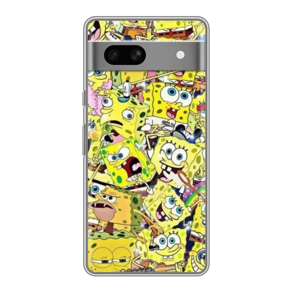 Чехол с принтом «Эмоции Спанч Боба» для Google Pixel 7A