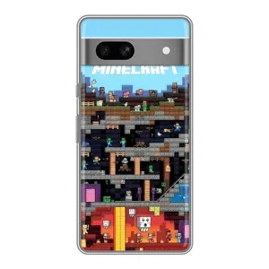Чехол Майнкрафт на Google Pixel 7A (AlphaPrint) Minecraft (фон Minecraft)