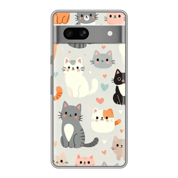 Чохол з принтом «Колаж котів» для Google Pixel 7A