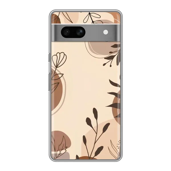 Чохол з принтом «Коричневі квіти» для Google Pixel 7A