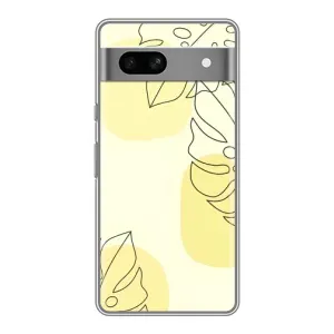 Силконовий чохол з принтом в квітах на Google Pixel 7A (Жовта монстера арт)