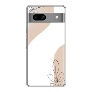 Силконовий чохол з принтом в квітах на Google Pixel 7A (Нюдова гілочка абстракція)