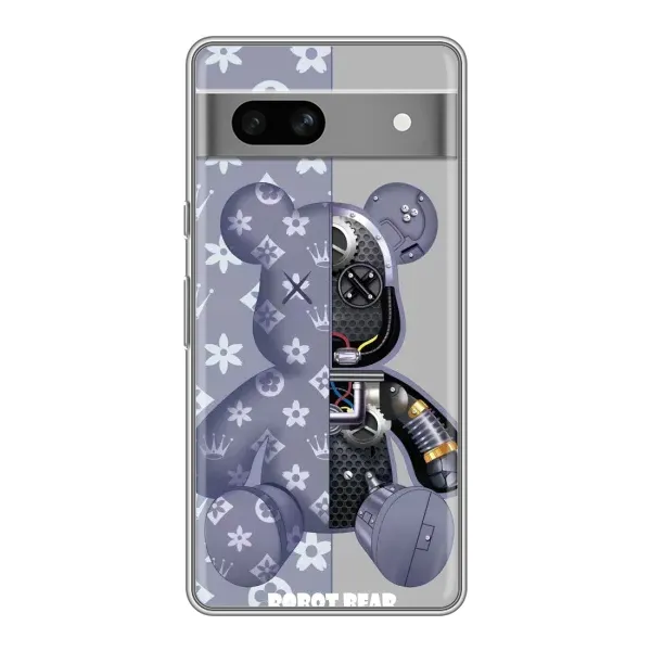 Чехол с принтом «Робот Мишка» для Google Pixel 7A