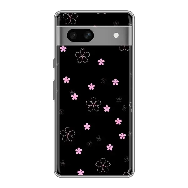 Чехол с принтом «Розовые цветы на черном» для Google Pixel 7A Чехол с принтом «Розовые цветы на черном» для Google Pixel 7A