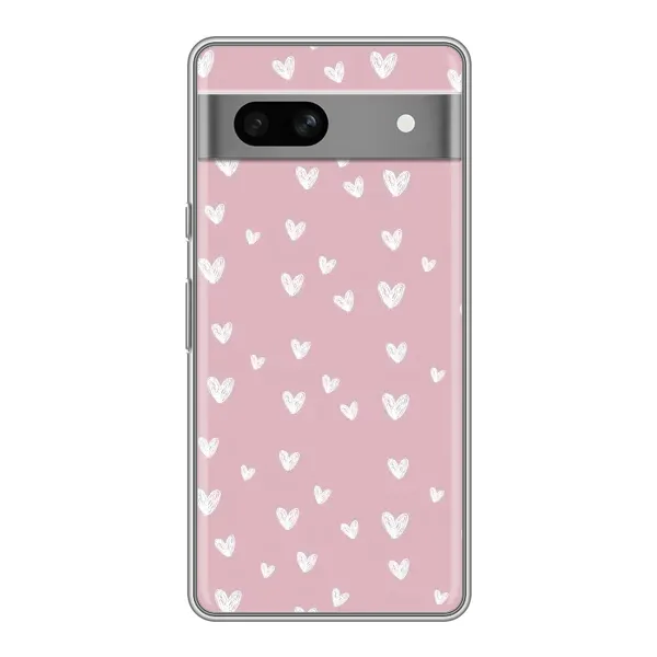 Чехол с принтом «Сердечки на розовом» для Google Pixel 7A Чехол с принтом «Сердечки на розовом» для Google Pixel 7A