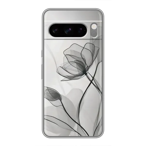 Чохол з принтом «Чорні квіти» для Google Pixel 8 Pro Чохол з принтом «Чорні квіти» для Google Pixel 8 Pro