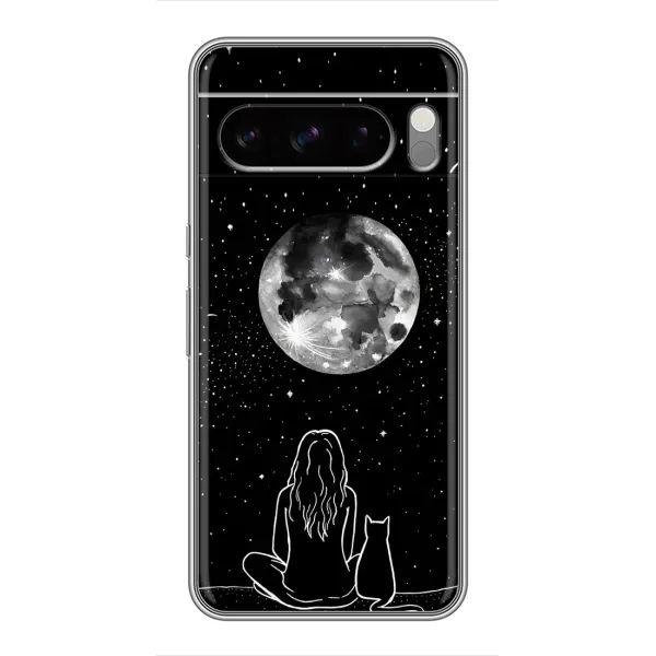 Чохол з принтом «Дівчина з котом» для Google Pixel 8 Pro
