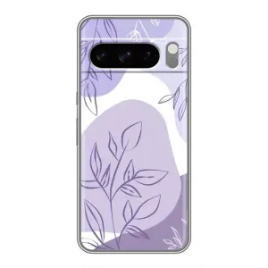 Силконовий чохол з принтом в квітах на Google Pixel 8 Pro (Фіолетове листя абстракція)