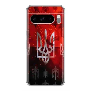 Украинские Чехлы для Google Pixel 8 Pro с картинкой УПА (AlphaPrint) (ГЕРБ УПА)