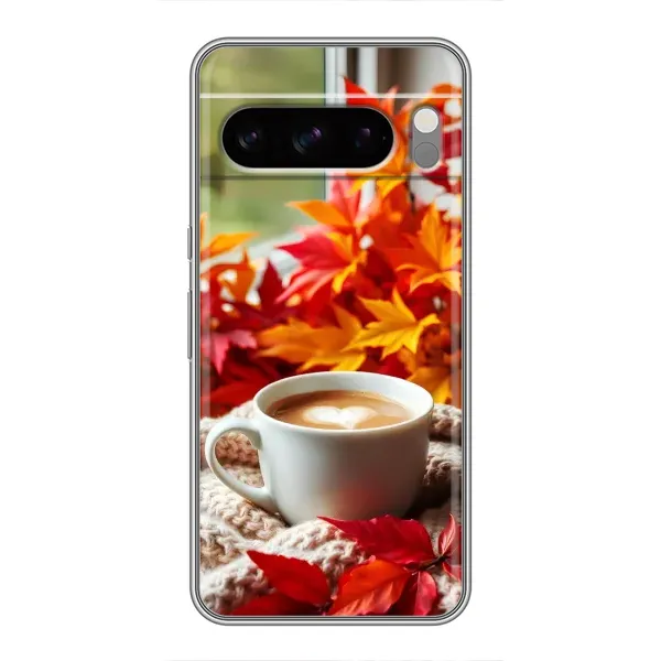 Чехол с принтом «Кофе и листья» для Google Pixel 8 Pro Чехол с принтом «Кофе и листья» для Google Pixel 8 Pro