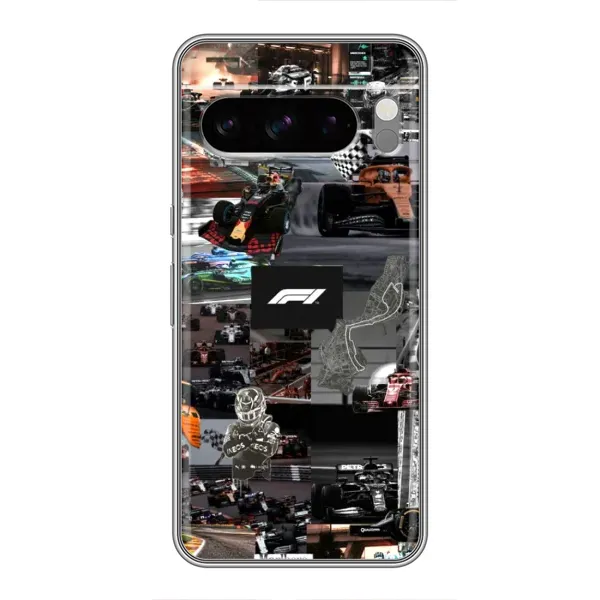 Чохол з принтом «Гоночний колаж Ф1» для Google Pixel 8 Pro