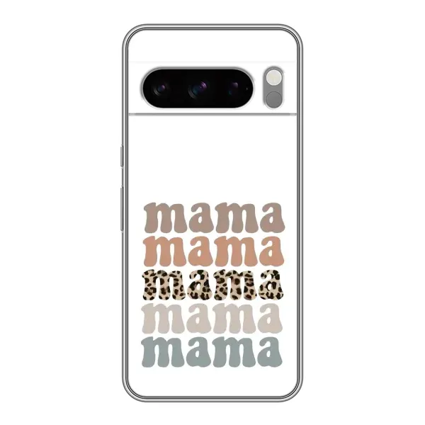Чехол с принтом «Текстовый коллаж мама» для Google Pixel 8 Pro