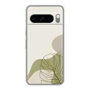 Силконовий чохол з принтом в квітах на Google Pixel 8 Pro (Зелена монстера дизайн)
