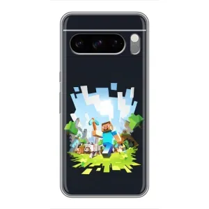 Чехол Майнкрафт на Google Pixel 8 Pro (AlphaPrint) Minecraft (персонажи Minecraft)