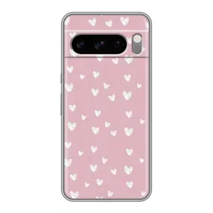Чехол с принтом «Сердечки на розовом» для Google Pixel 8 Pro