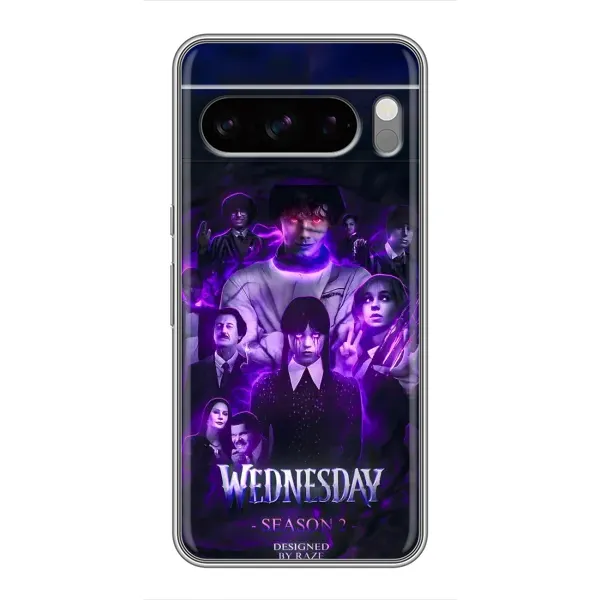 Чехол с принтом «Фиолетовая магия Уэнздей» для Google Pixel 8 Pro Чехол с принтом «Фиолетовая магия Уэнздей» для Google Pixel 8 Pro