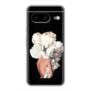 Чехлы (ART) Цветы на Google Pixel 8 (VPrint) (Білі квіти)