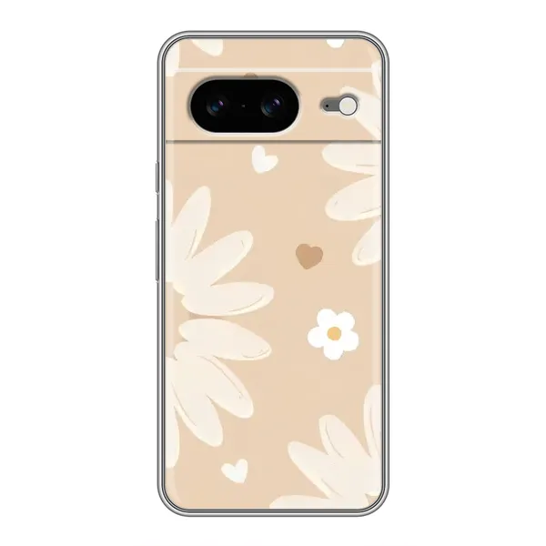 Чохол з принтом «Бежеві квіти» для Google Pixel 8