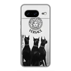 Чехол с принтом «Доберман Версаче» для Google Pixel 8