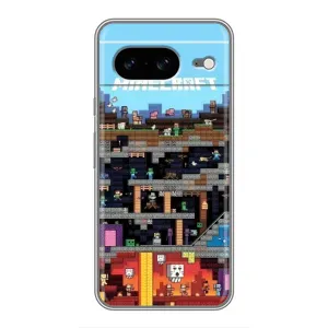 Чехол Майнкрафт на Google Pixel 8 (AlphaPrint) Minecraft (фон Minecraft)