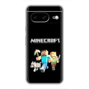 Чехол Майнкрафт на Google Pixel 8 (AlphaPrint) Minecraft (герои Minecraft)