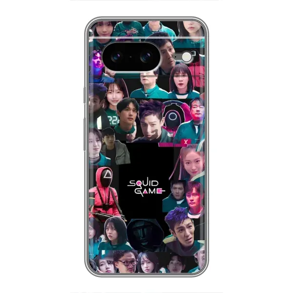 Чехол с принтом «Коллаж Игра кальмара» для Google Pixel 8 Чехол с принтом «Коллаж Игра кальмара» для Google Pixel 8
