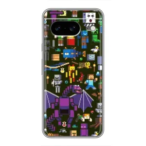 Чехол Майнкрафт на Google Pixel 8 (AlphaPrint) Minecraft (Коллаж Майнкрафт)