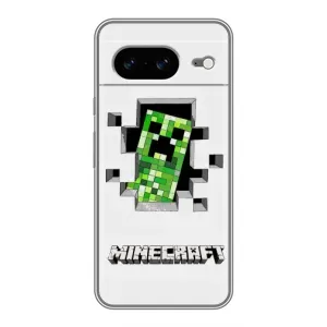 Чехол Майнкрафт на Google Pixel 8 (AlphaPrint) Minecraft (крипер Майнкрафт)