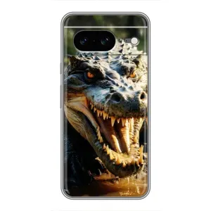 Чехол с принтом «Опасный крокодил» для Google Pixel 8