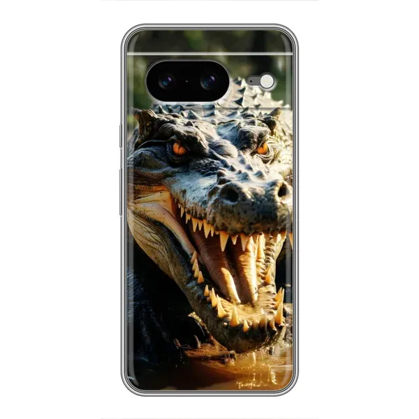 Чехол с принтом «Опасный крокодил» для Google Pixel 8