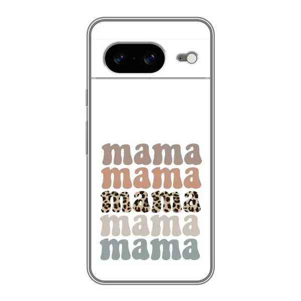 Чехол с принтом «Текстовый коллаж мама» для Google Pixel 8