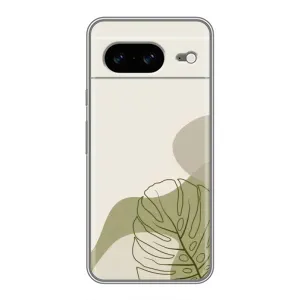 Силконовий чохол з принтом в квітах на Google Pixel 8 (Зелена монстера дизайн)
