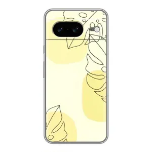 Силконовий чохол з принтом в квітах на Google Pixel 8 (Жовта монстера арт)